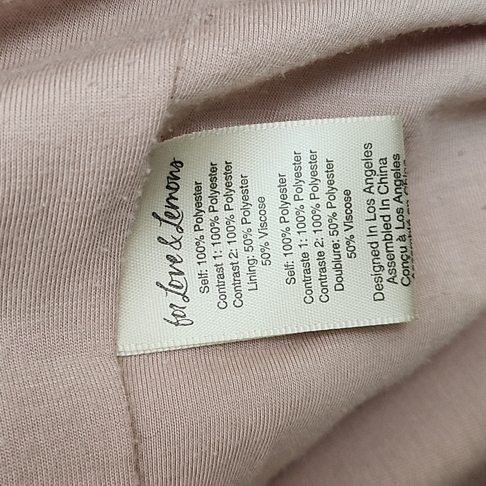 ForLove And Lemons Patchwork Sherpa Full Zip Colorblock Jacket Pink Beige SZ XS - Picture 17 of 17
